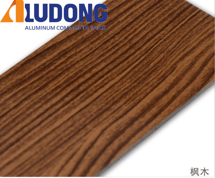 OEM سفارشی 1220 * 2440mm ACM پانل PE پوشش PVDF، گزینه دانه چوب، برای سقف و دکوراسیون داخلی قیمت کارخانه